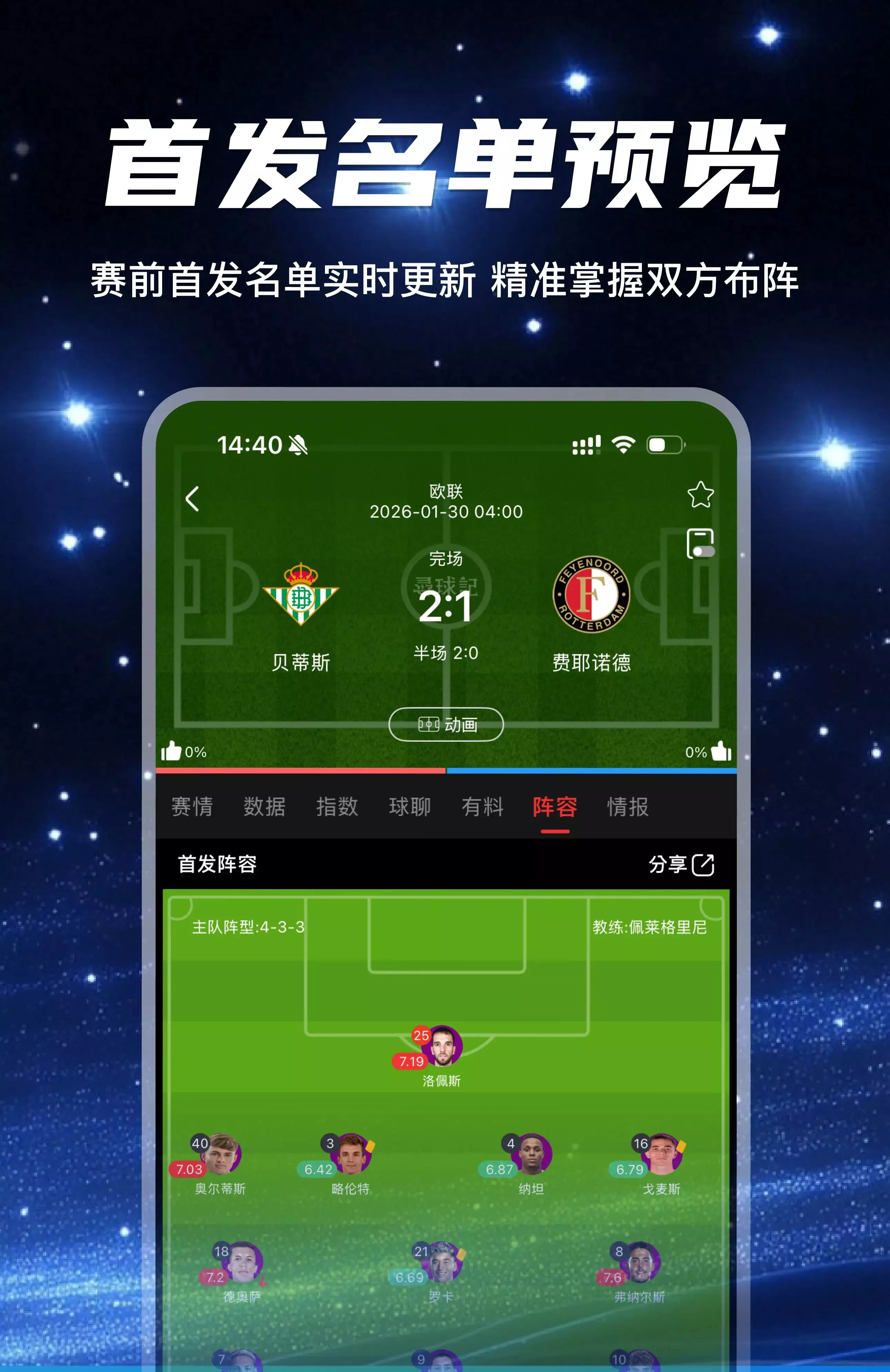 寻球记App-赛况动态模型